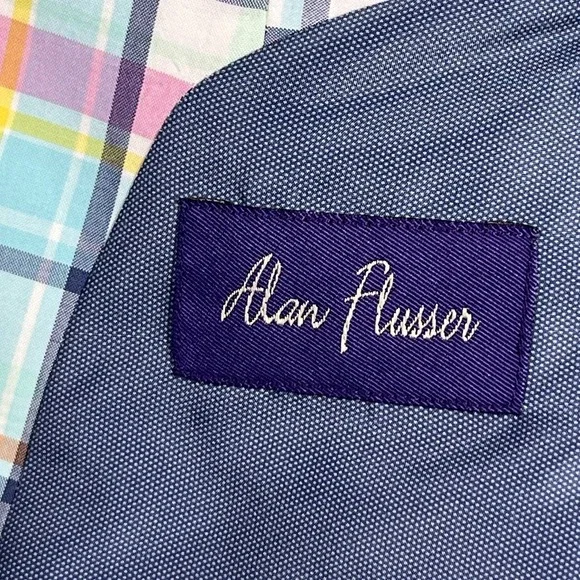 Alan Flusser Blazer Men's Plaid Sport Coat Blazer Sz 42R Academia Preppy Easter - Picture 4 of 8